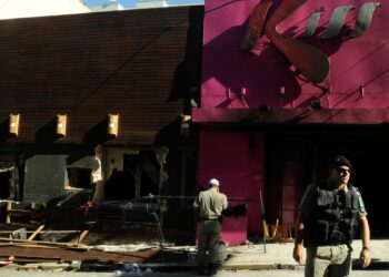 Santa Maria (RS) - Um ano do incêncio na Boate Kiss durante show na madrugada do dia 27 de janeiro de 2013. Entrada da boate (Wilson Dias/Agência Brasil/Arquivo)