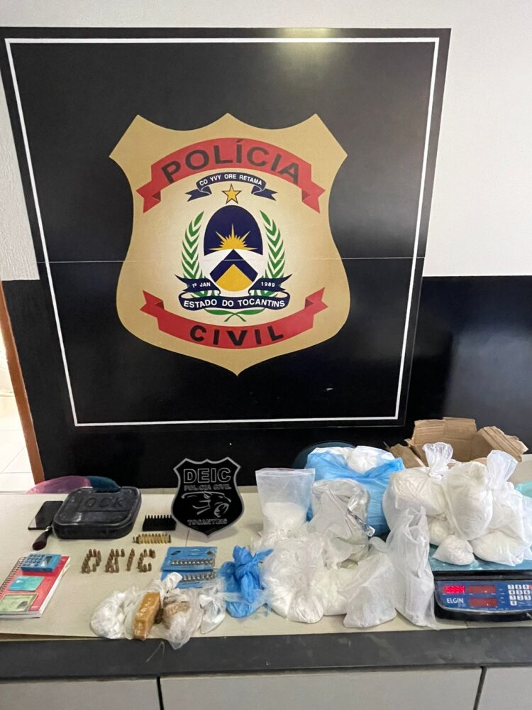 Drogas e demais insumos apreendidos pela Polícia Civil em Gurupi - Foto: (DICOM SSP TO)